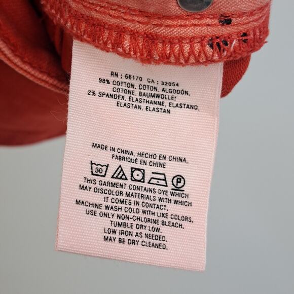 Anthropologie Pilcro And The Letterpress Hyphen Shorts 29‎ Mid Rise Chino Red - Picture 10 of 10